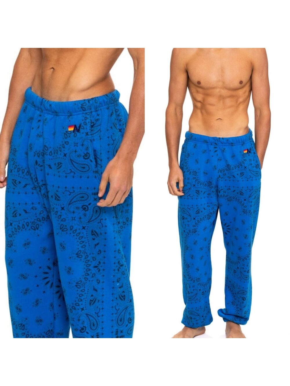 AVIATOR NATION Bandana Sweatpants Mens Adventure Blue Large Lounge Comfort NEW